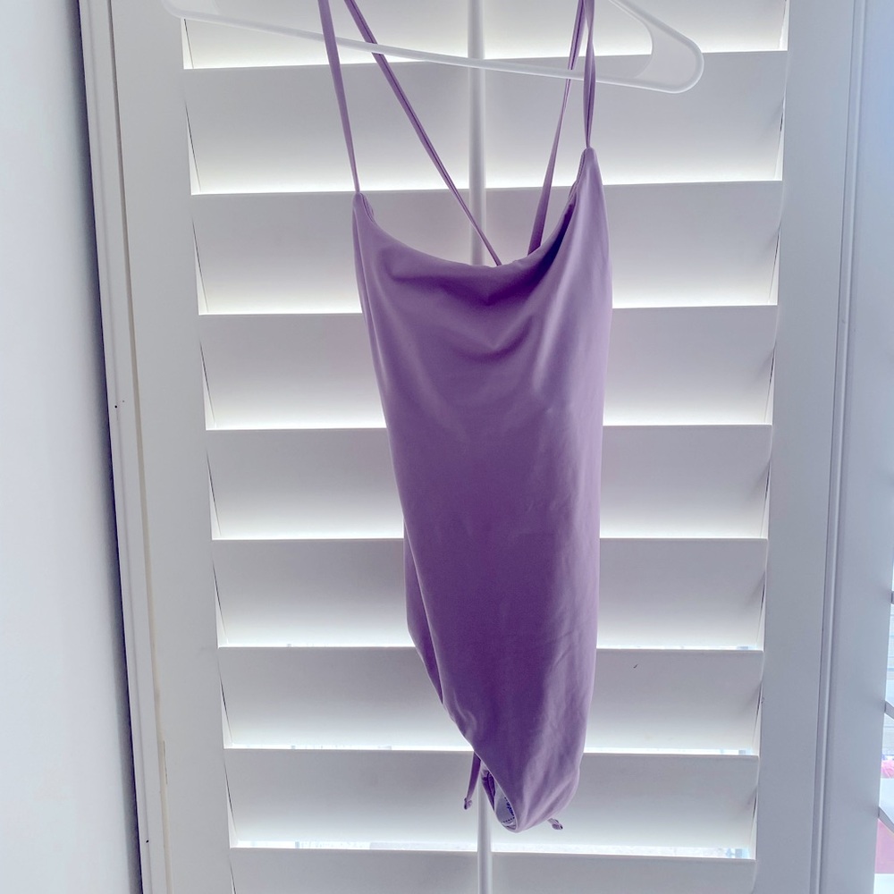 Lilac Cowl Neck One-Piece Swimwear